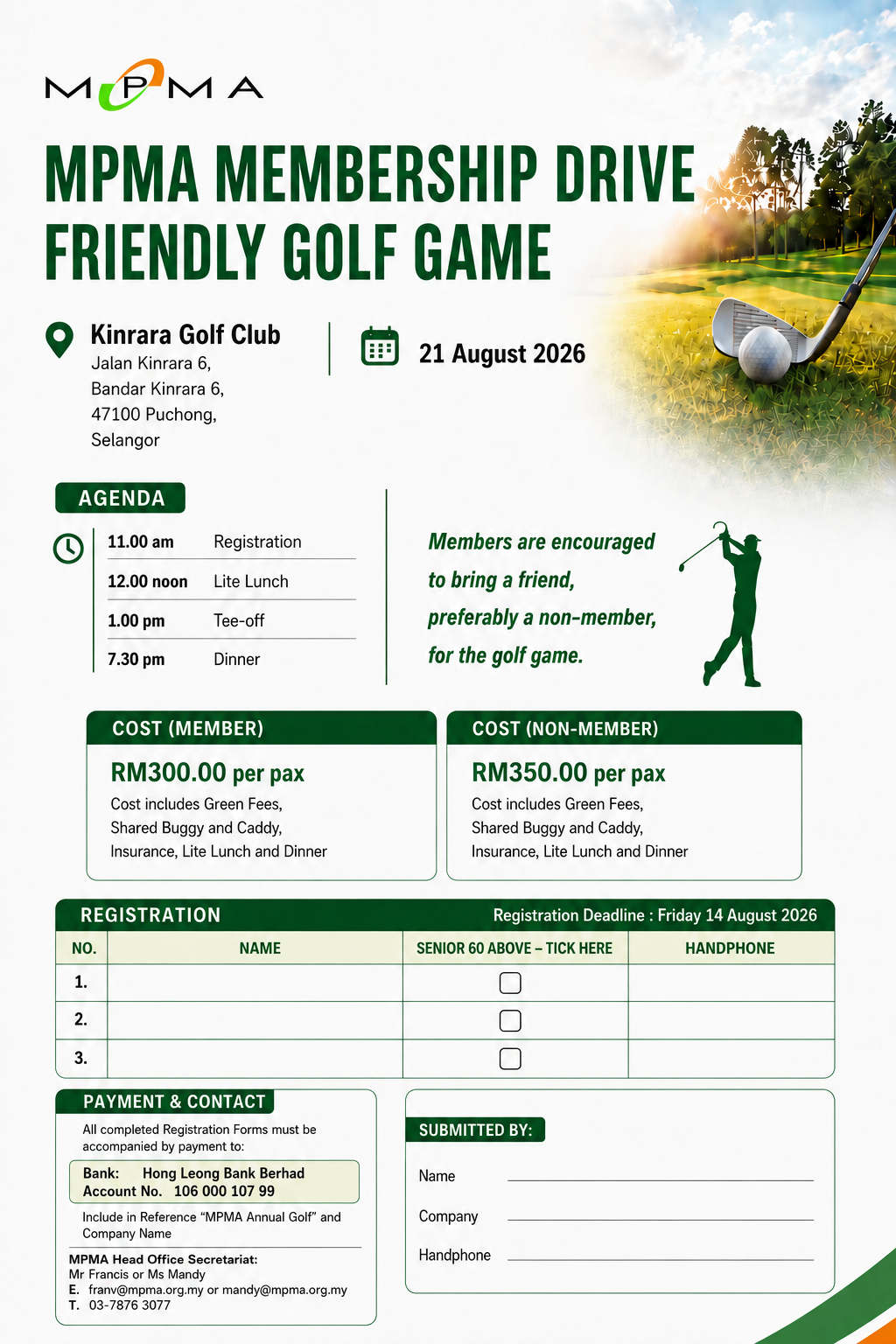 MPMA MEMBERSHIP DRIVE FRIENDLY GOLF GAME